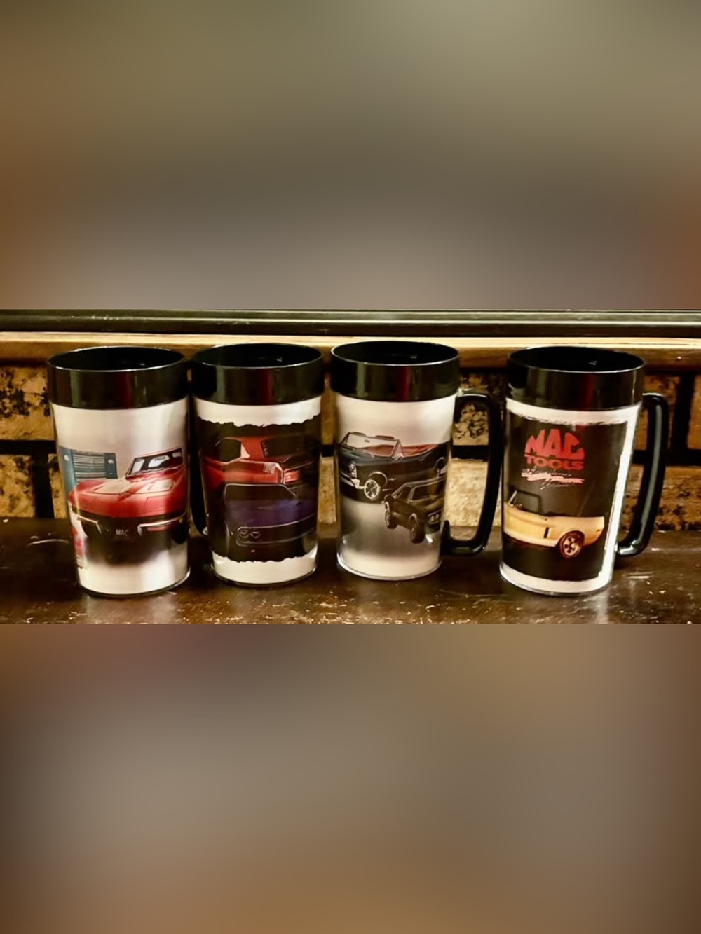 SET OF 4 Mugs - Vintage MAC Tools - "American Classics" -
Muscle Cars